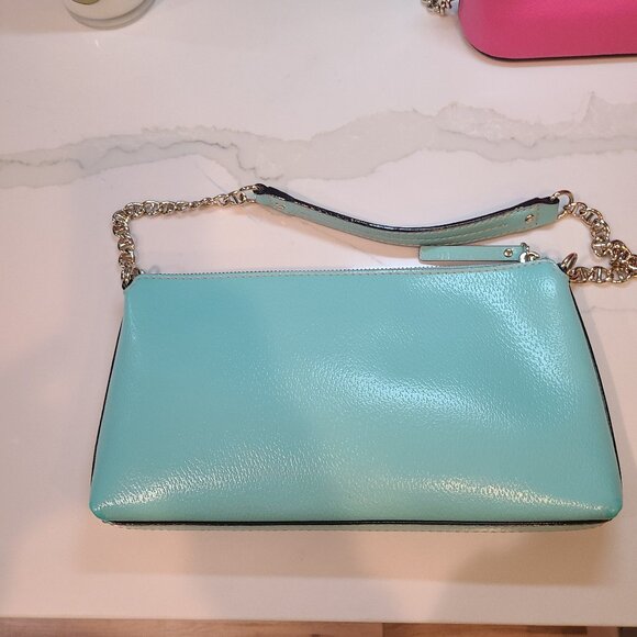 Kate Spade Wellesley Byrd Robinsegg Light Blue Pebbled Leather Handbag Purse EUC - Picture 2 of 9